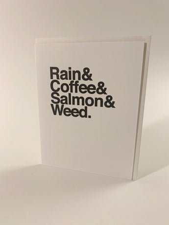 Rain & Coffee & Salmon & Weed card