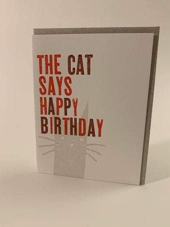 The Cat Says Happy Birthday card
